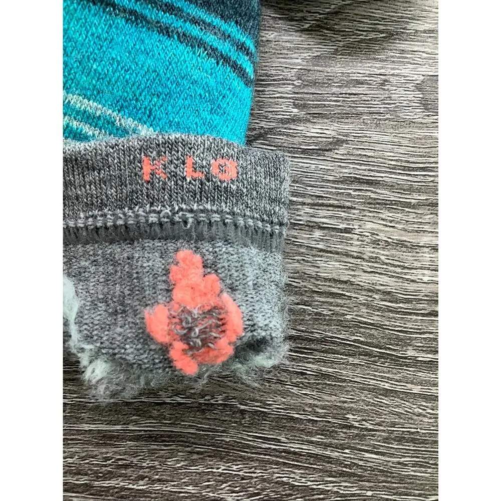 Smartwool Kids' Large Gray Ski Light Cushion Over The Calf Socks Winter B8-1
